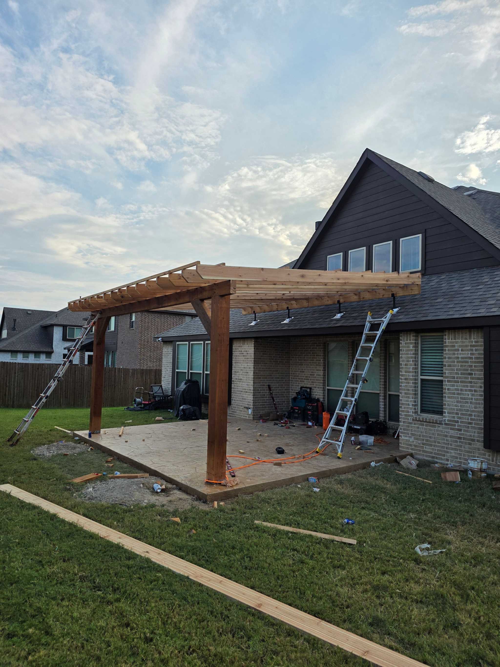 Pergola project - frame construction