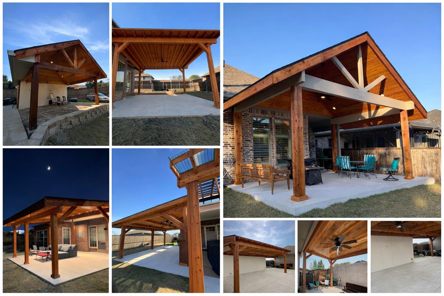 Custom polycarbonate patio cover providing shade in a Dallas-Fort Worth backyard